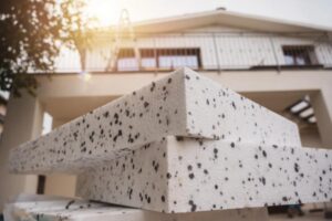 pannelli termoisolanti davanti ad una casa