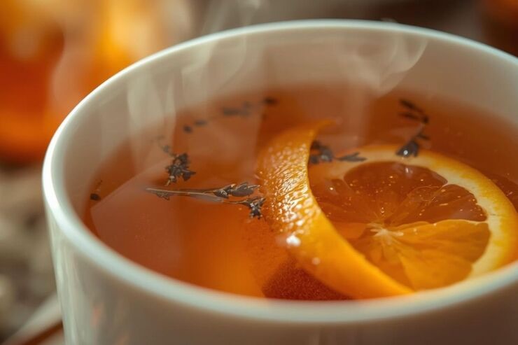 Tisana con bucce di arancia